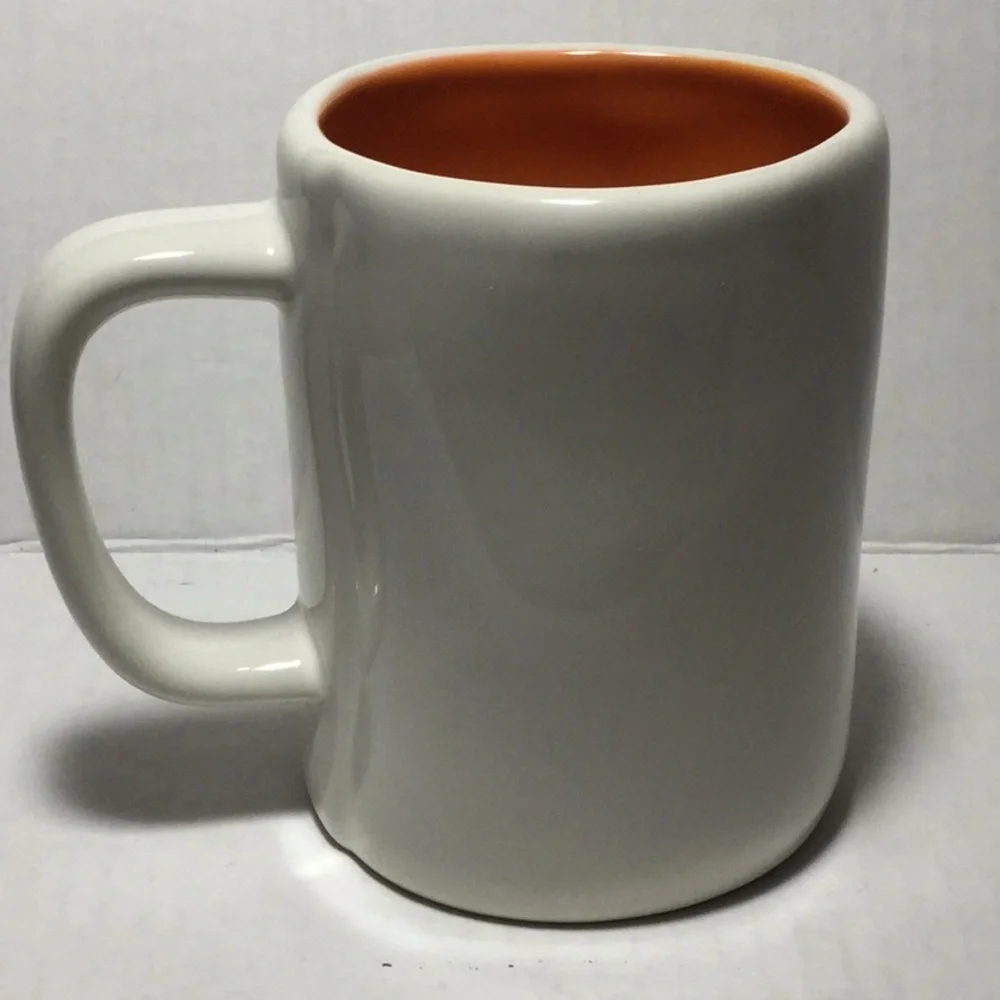 Rae Dunn STUFFED Orange Interior Coffee Tea Mug